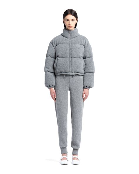 prada belted puffer coat|prada cashmere puffer jacket.